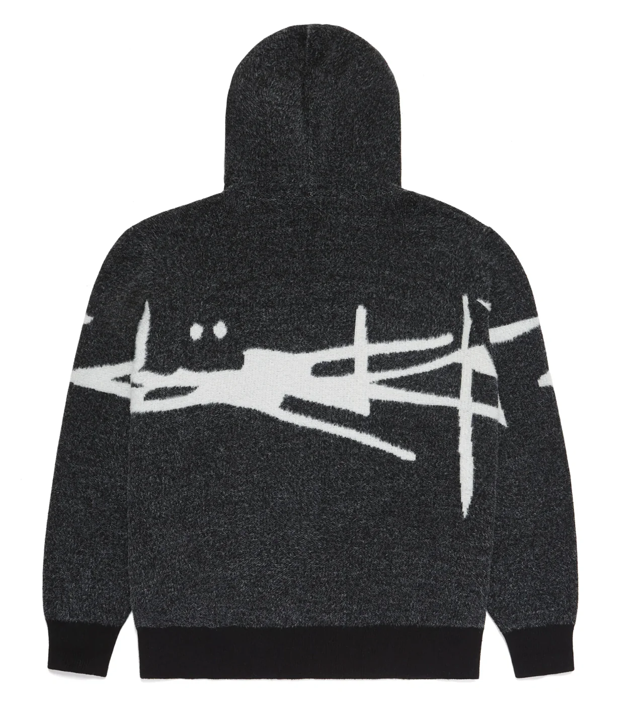 Absent Ash Mohair Knit Quarter Zip Balaclava Hoodie - Image 2