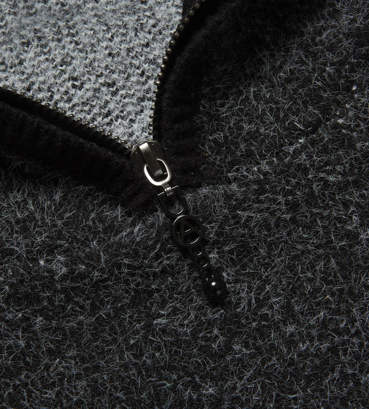 Absent Ash Mohair Knit Quarter Zip Balaclava Hoodie - Image 5