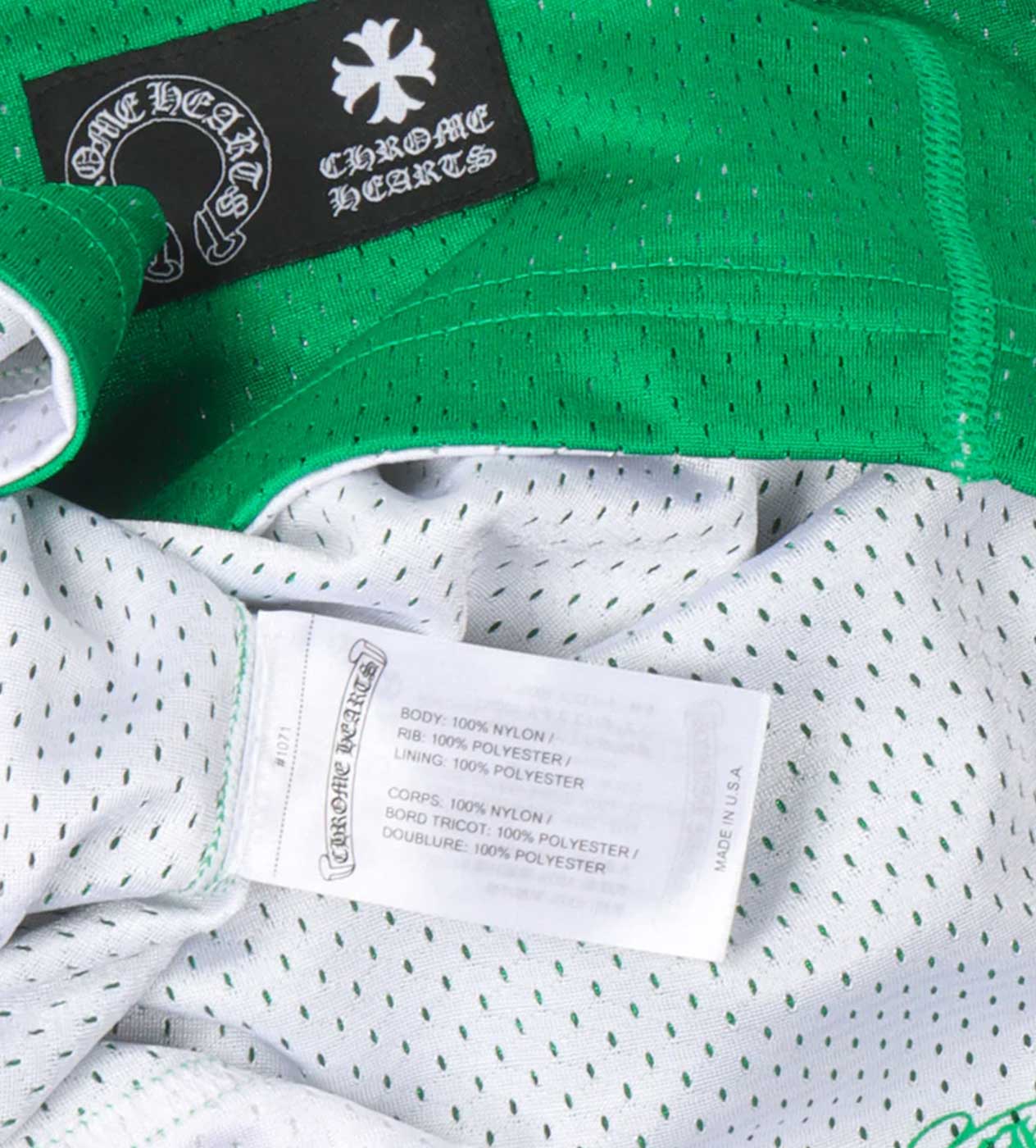 Chrome Hearts Green Reversible Mesh Basketball Jersey - Image 5