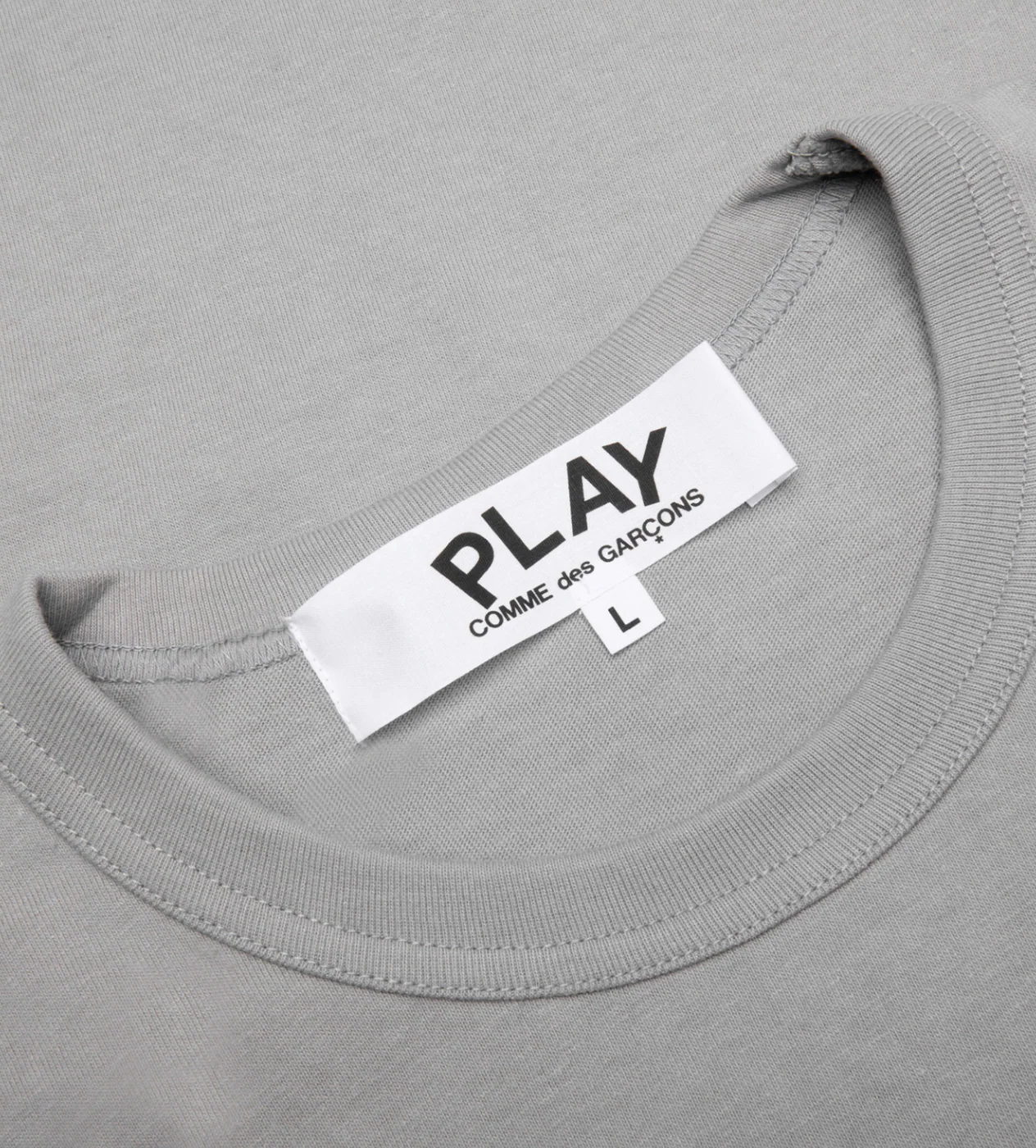 CDG Grey Small Heart T-Shirt - Image 3