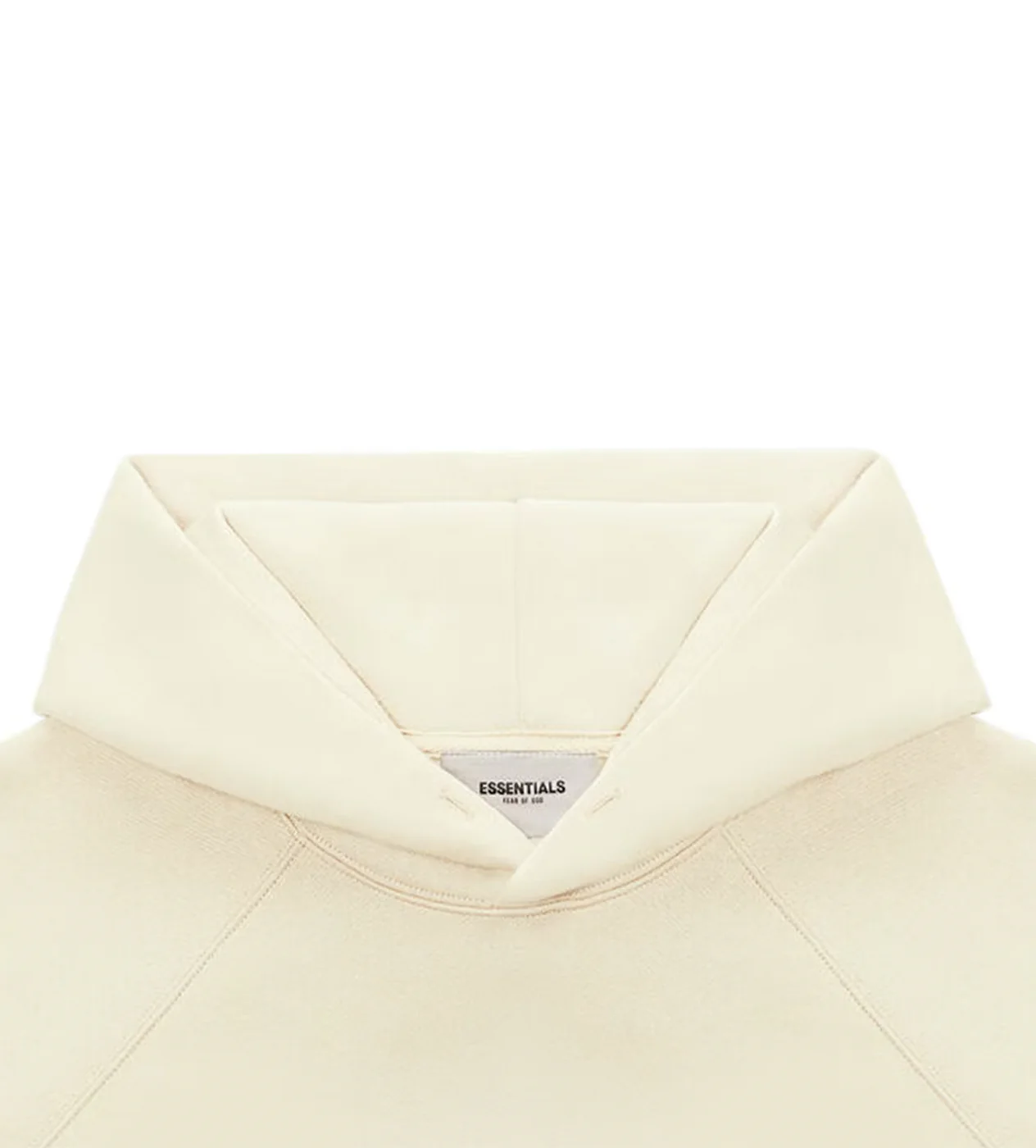 Essentials Cream Hoodie Front Logo - Image 3