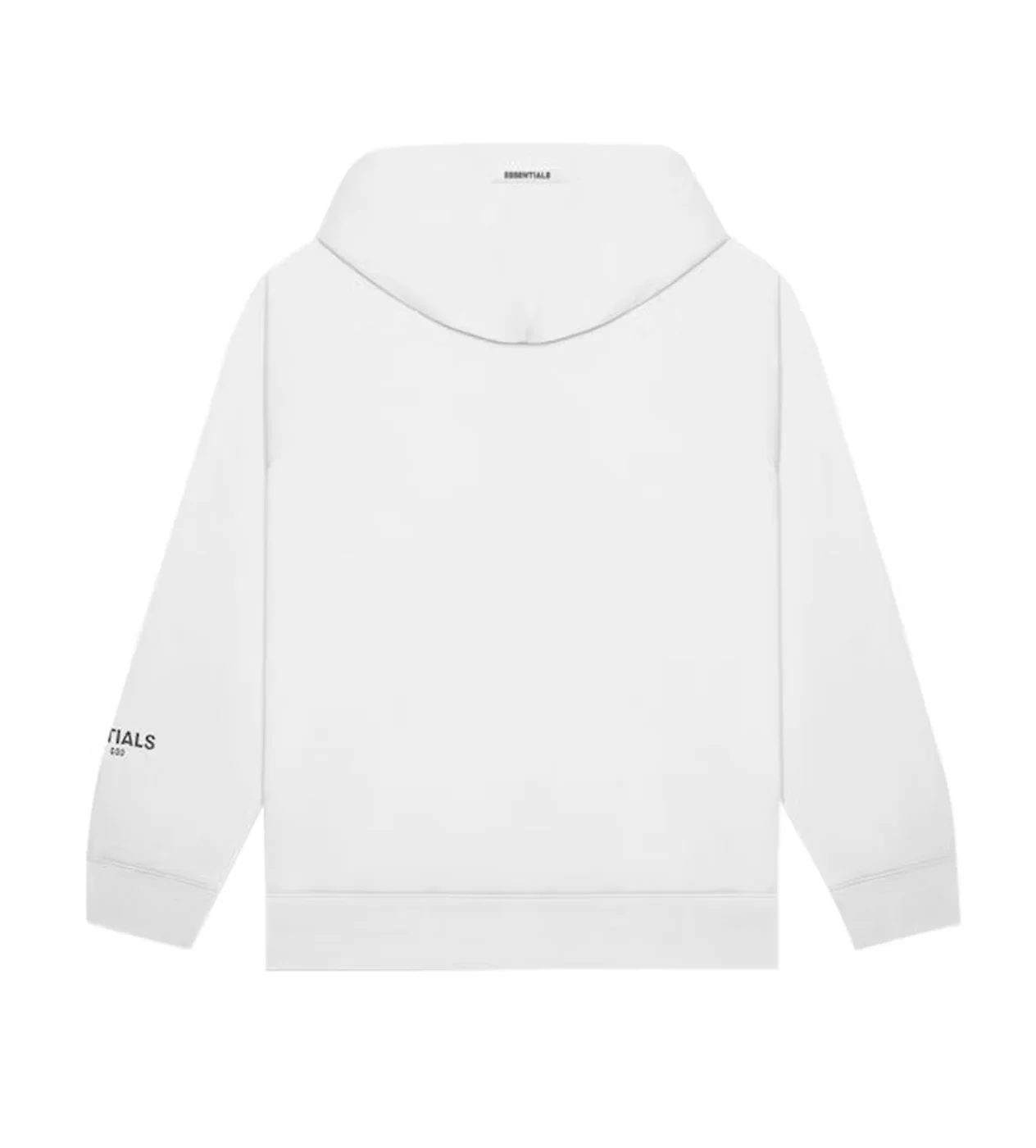 Essentials White Hoodie Front Logo - Image 2