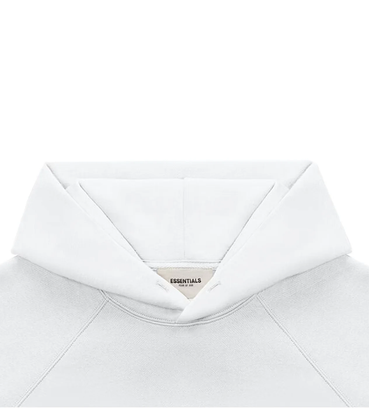 Essentials White Hoodie Front Logo - Image 3
