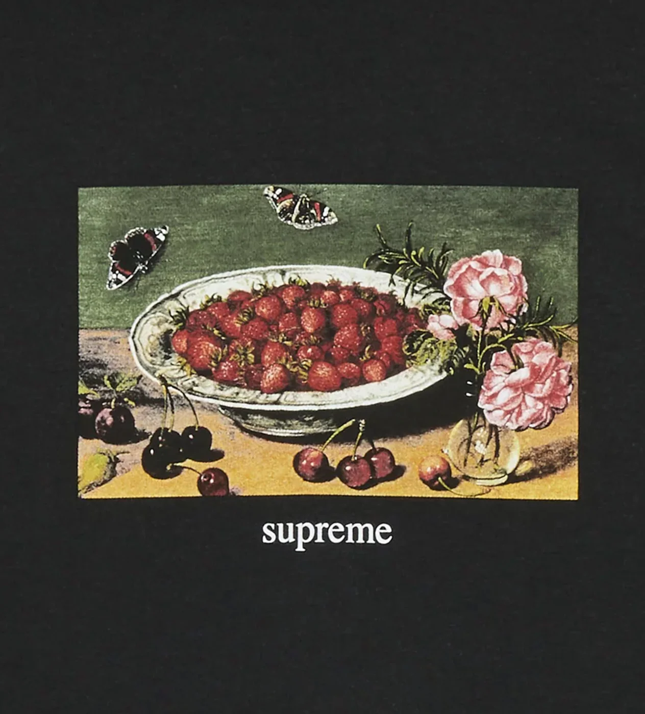 Supreme Strawberries Tee Black - Image 2