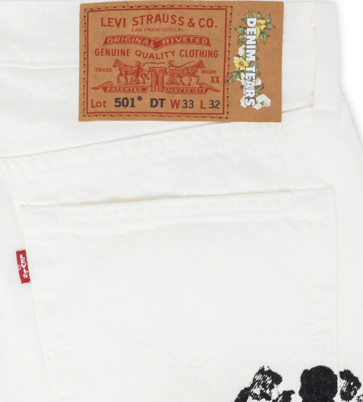 Denim Tears x Levi's Cotton Wreath White Denim Jeans - Image 3