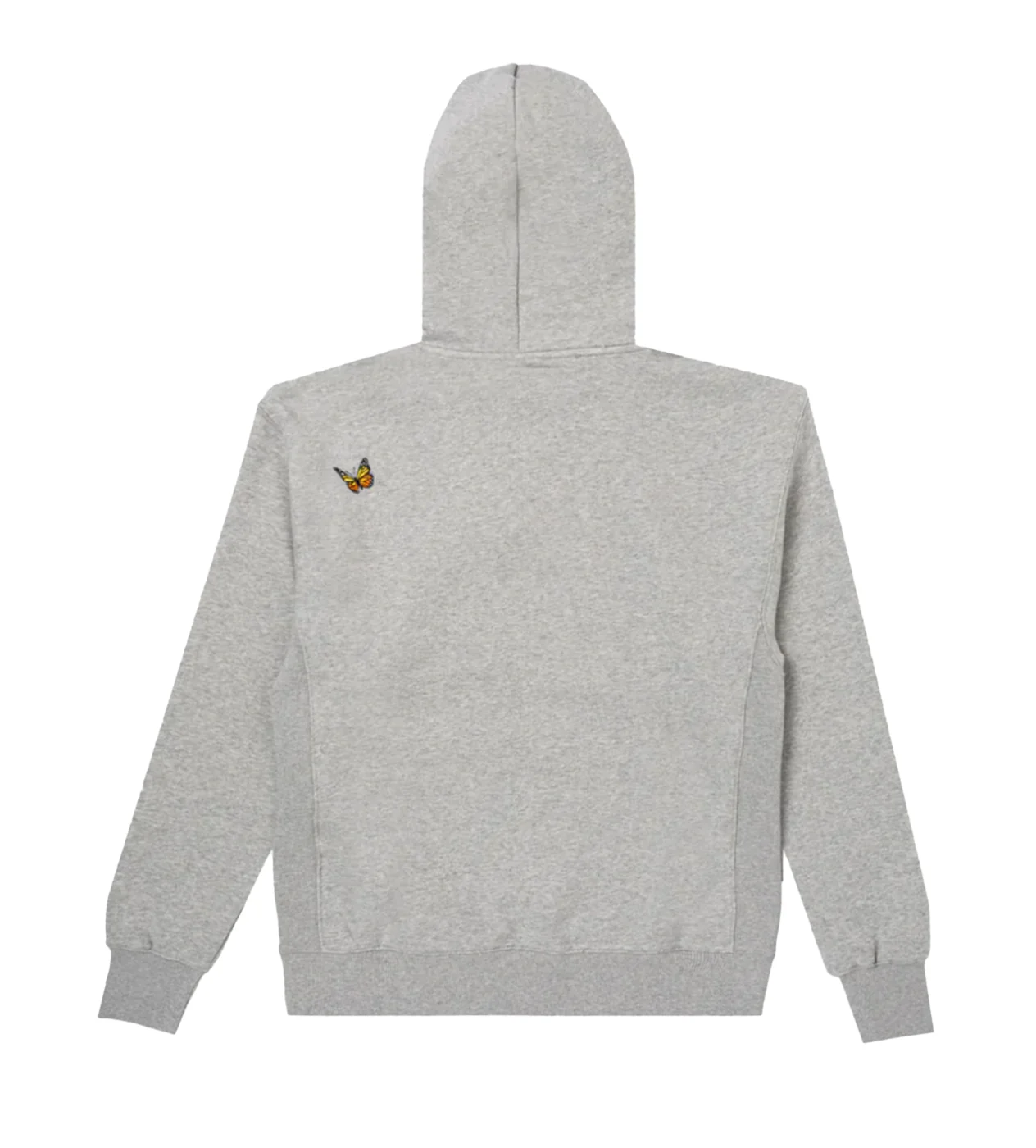 Felt Butterfly Fleece Hoodie Grey - Image 2