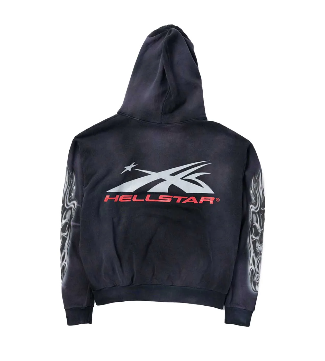 Hellstar Airbrushed Skull Hoodie Black - Image 3