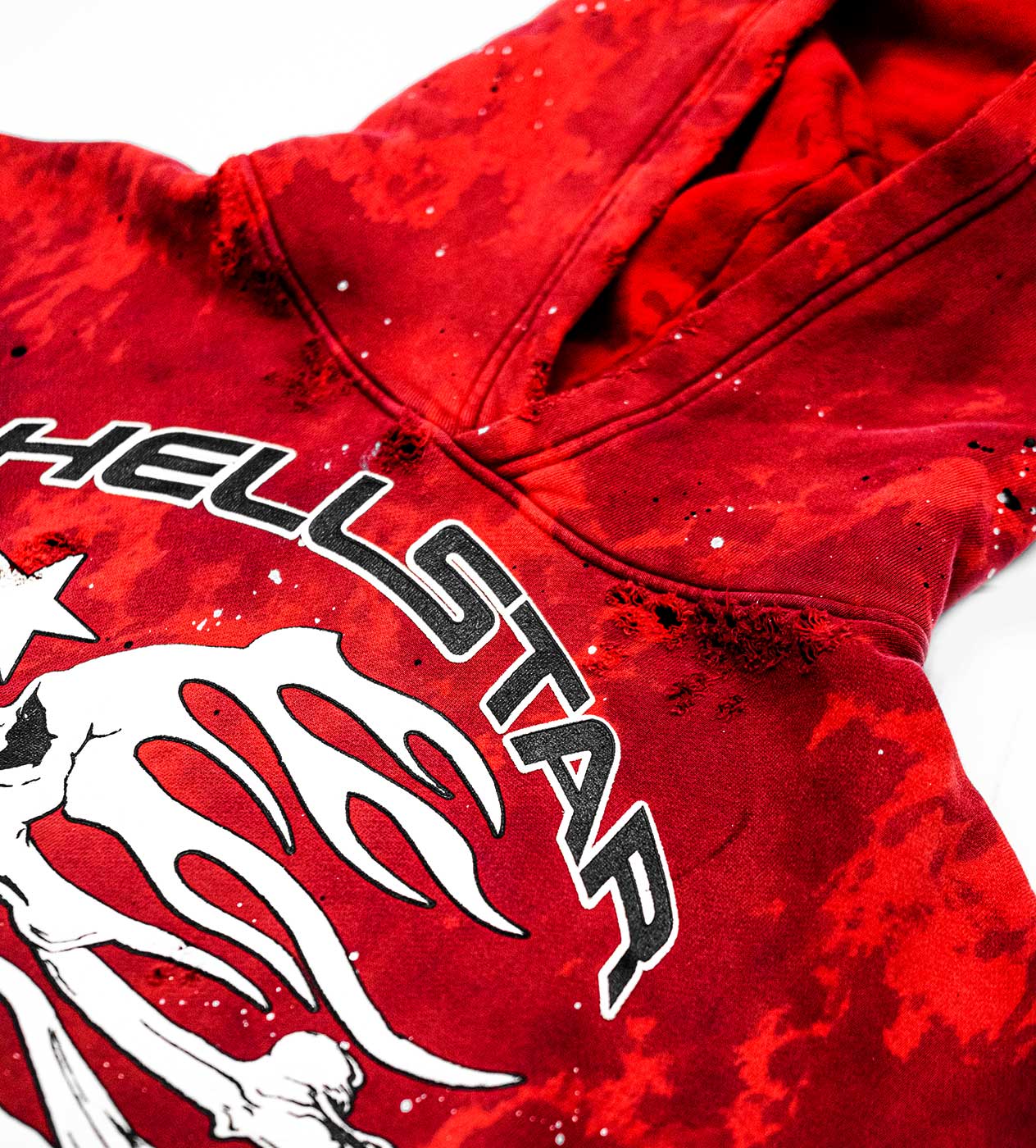 Hellstar Sports Red Tye-Dye Skull Hoodie - Image 3