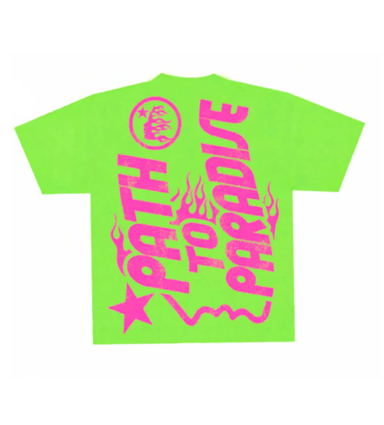 Hellstar Studios Jesus Emblem Lime Neon Green Tee - Image 2
