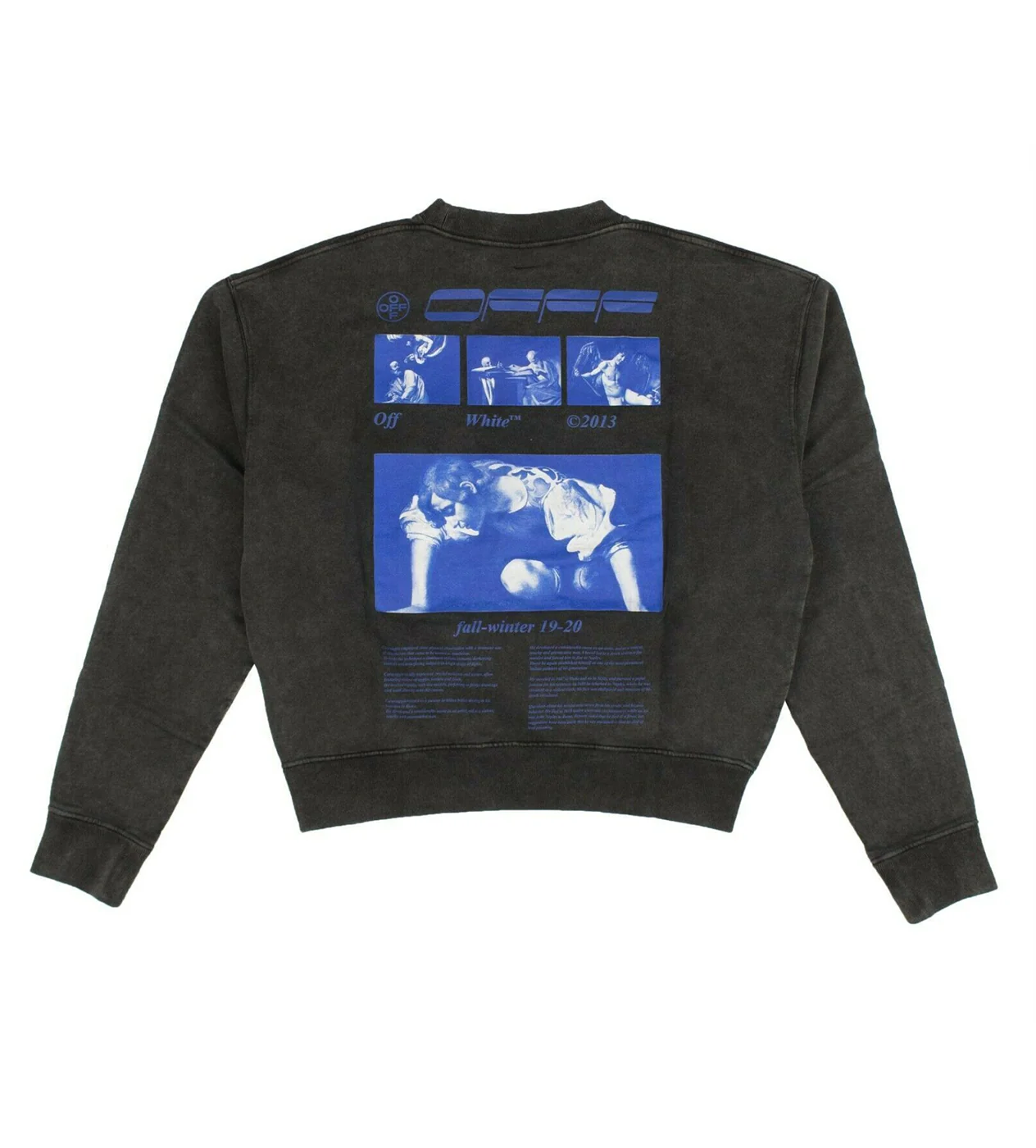 Off-White Grey/Blue Caravaggio Crewneck - Image 2