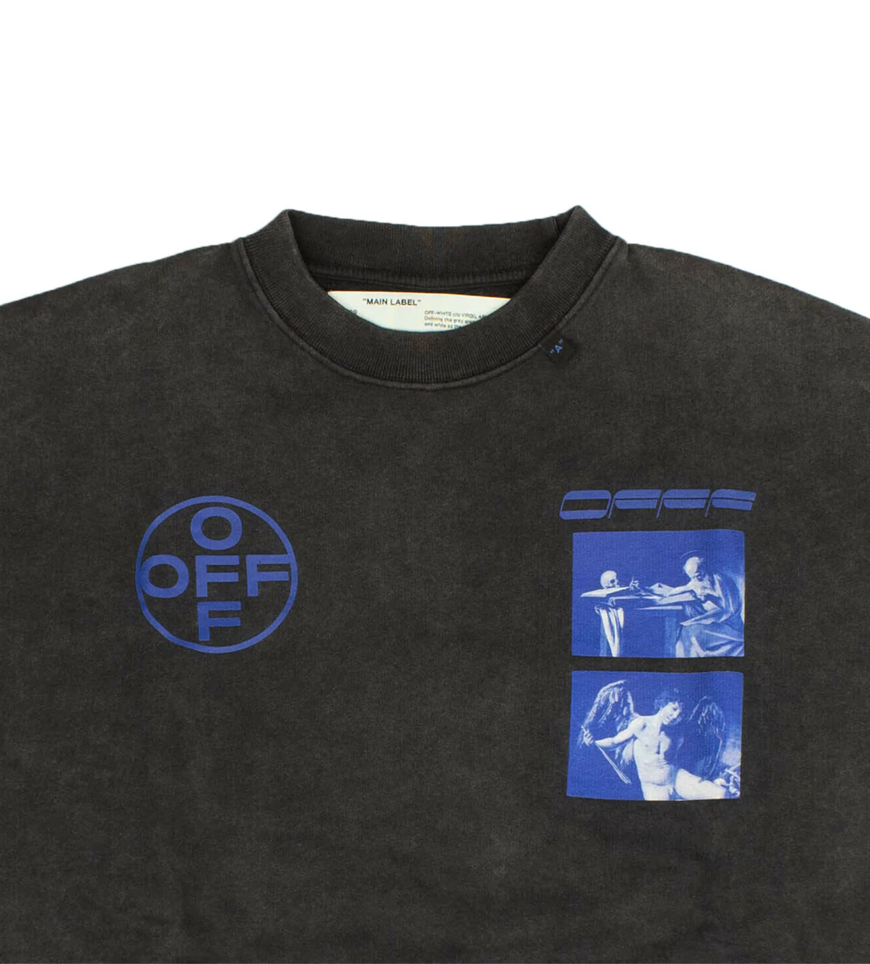 Off-White Grey/Blue Caravaggio Crewneck - Image 3