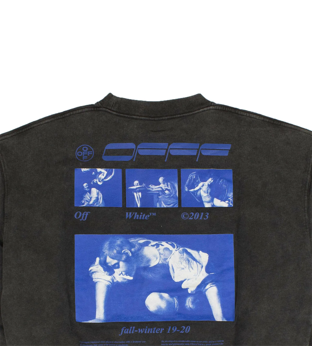 Off-White Grey/Blue Caravaggio Crewneck - Image 4