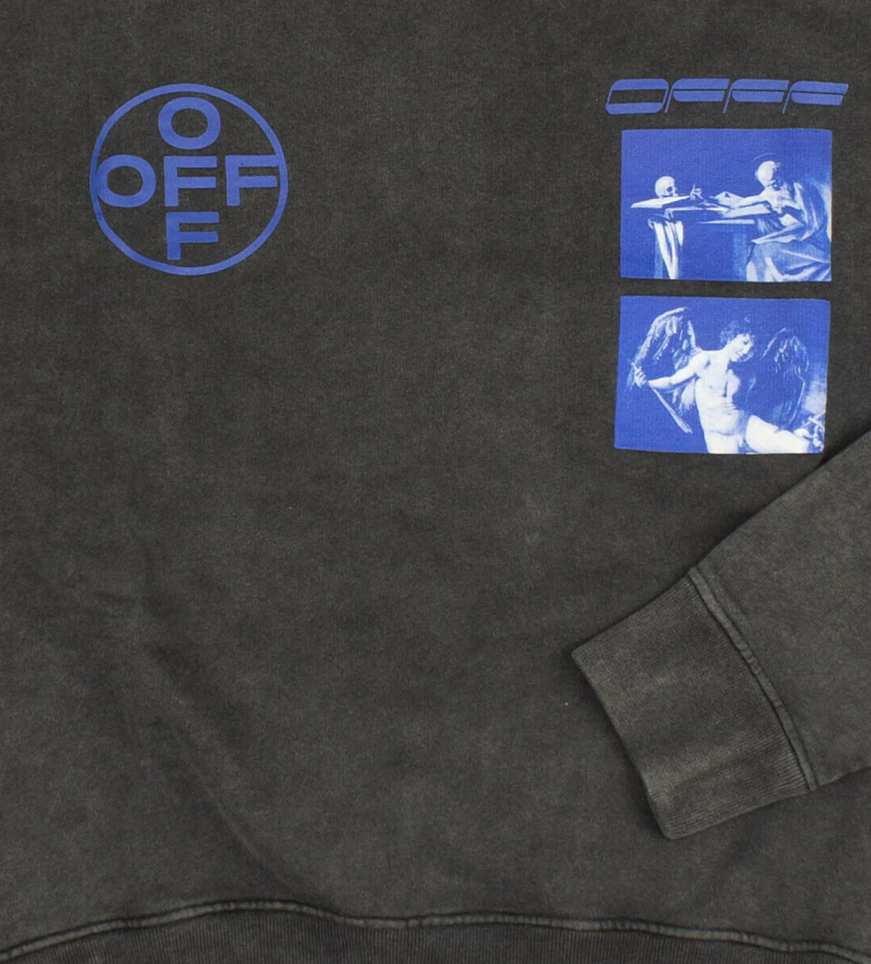 Off-White Grey/Blue Caravaggio Crewneck - Image 5