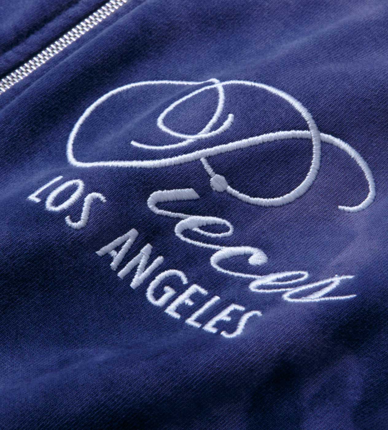 Pieces Sun Faded Zip Up Sweatshirt Midnight Navy - Image 3