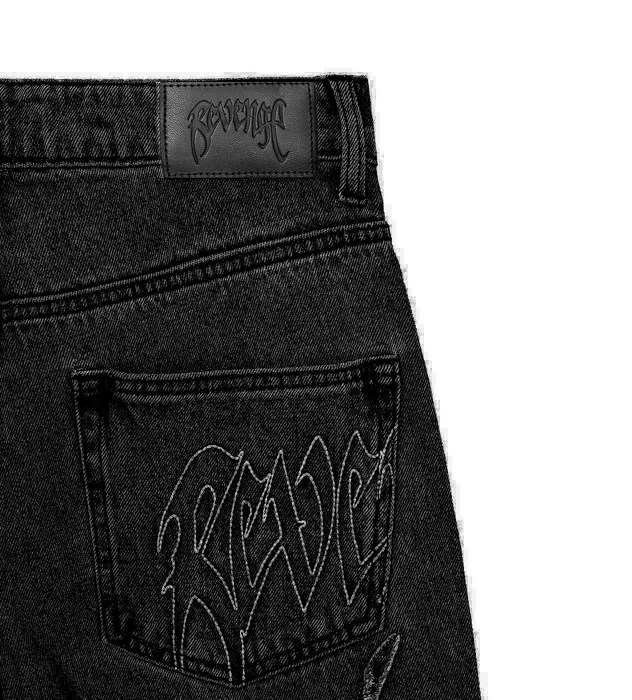 Revenge Thorn Denim Pant Black - Image 4