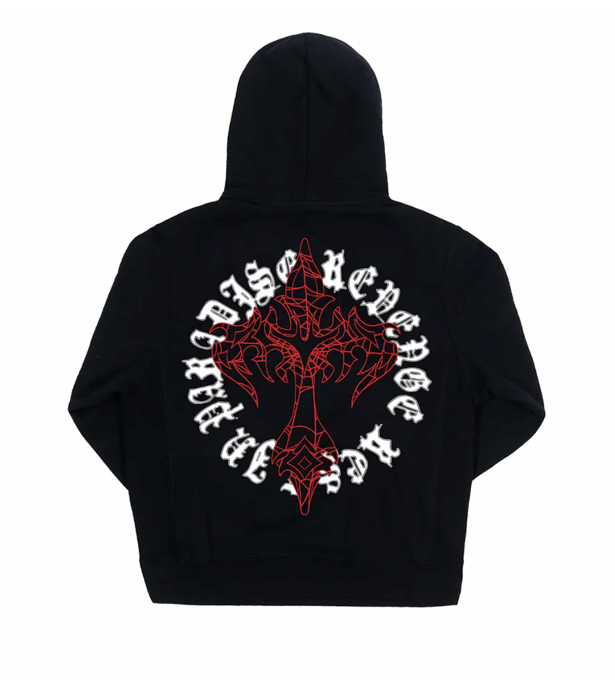 Revenge Web Cross Black Hoodie - Image 2