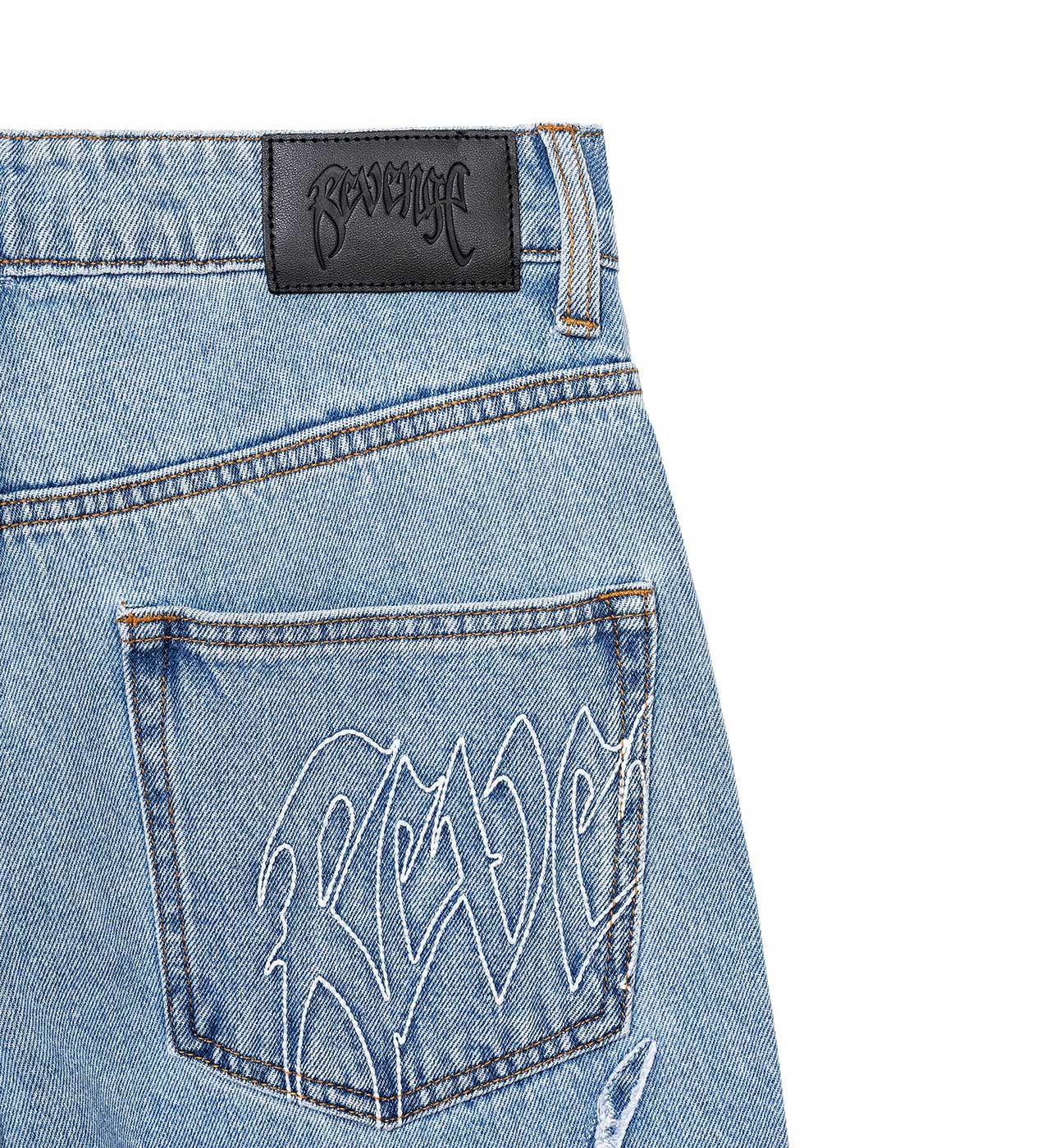 Revenge Web Denim Blue Jeans - Image 4