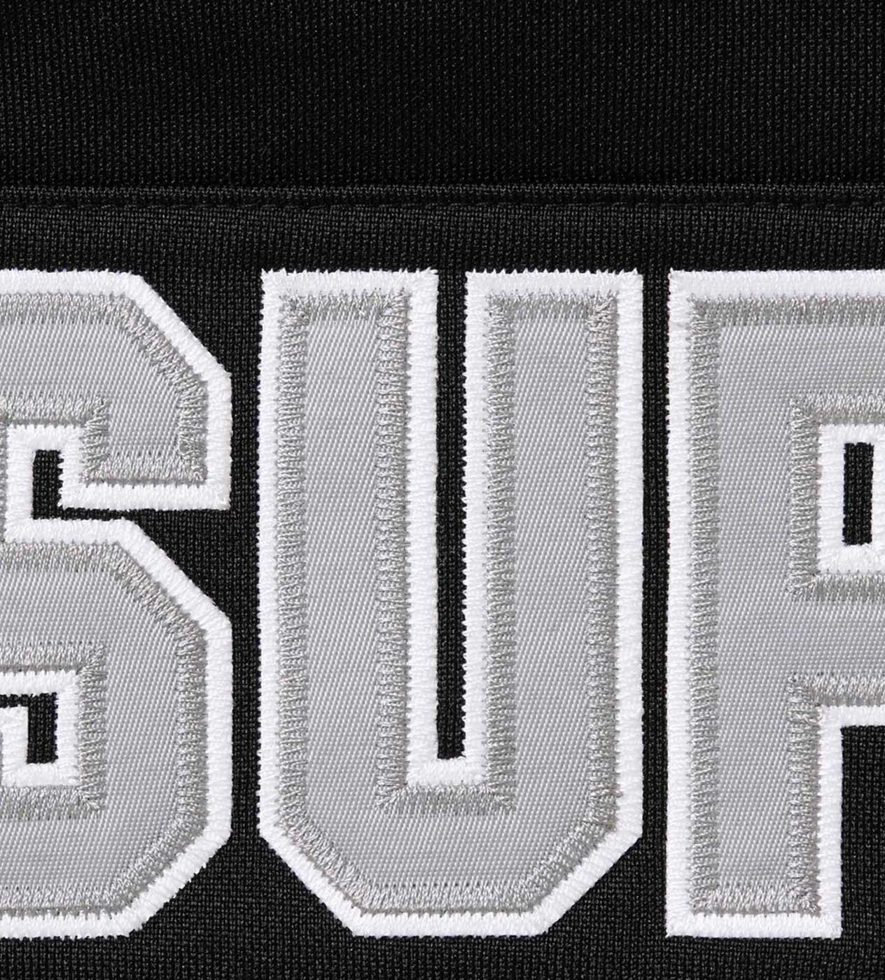 Supreme Football Zip Up Hooded Sweatshirt Black - Image 3