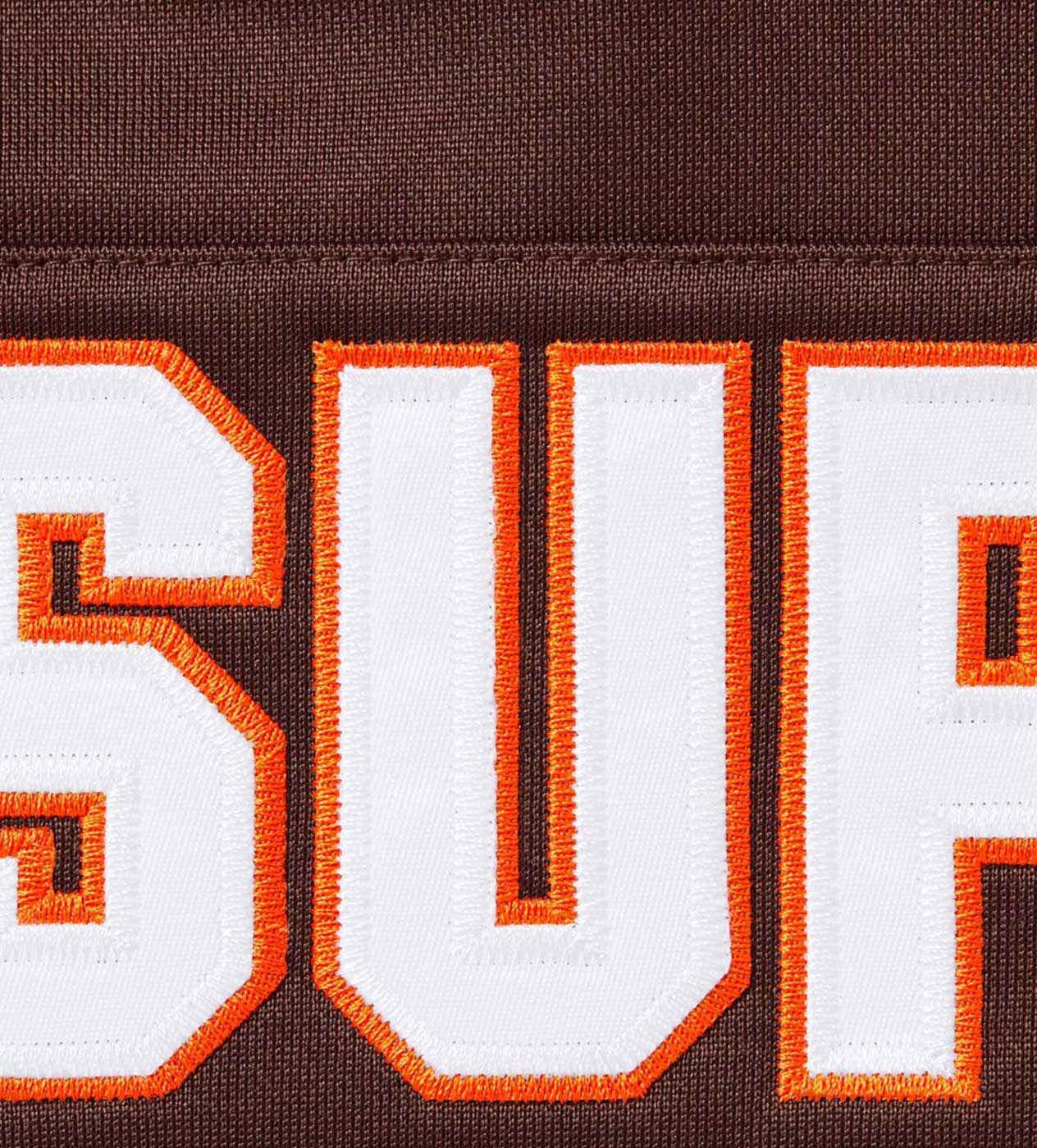 Supreme Football Zip Up Hooded Sweatshirt Brown - Image 3