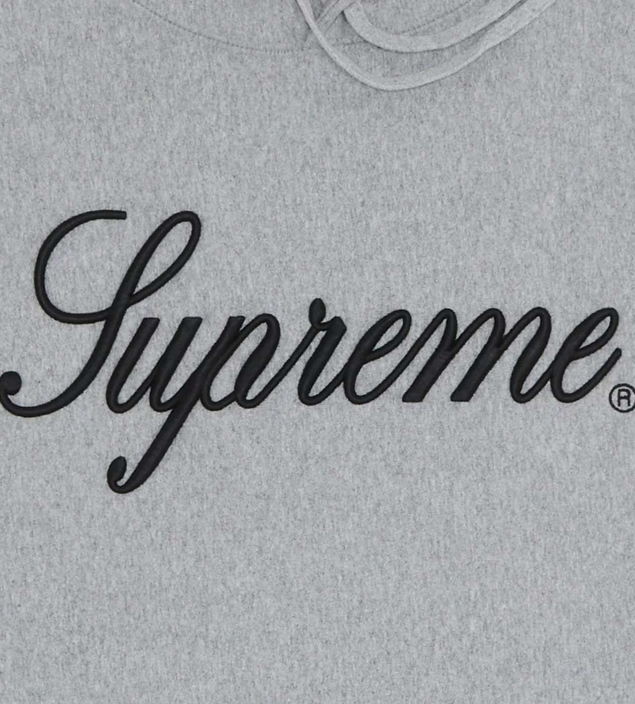 Supreme Raised Script Hoodie Heather Grey - Image 2