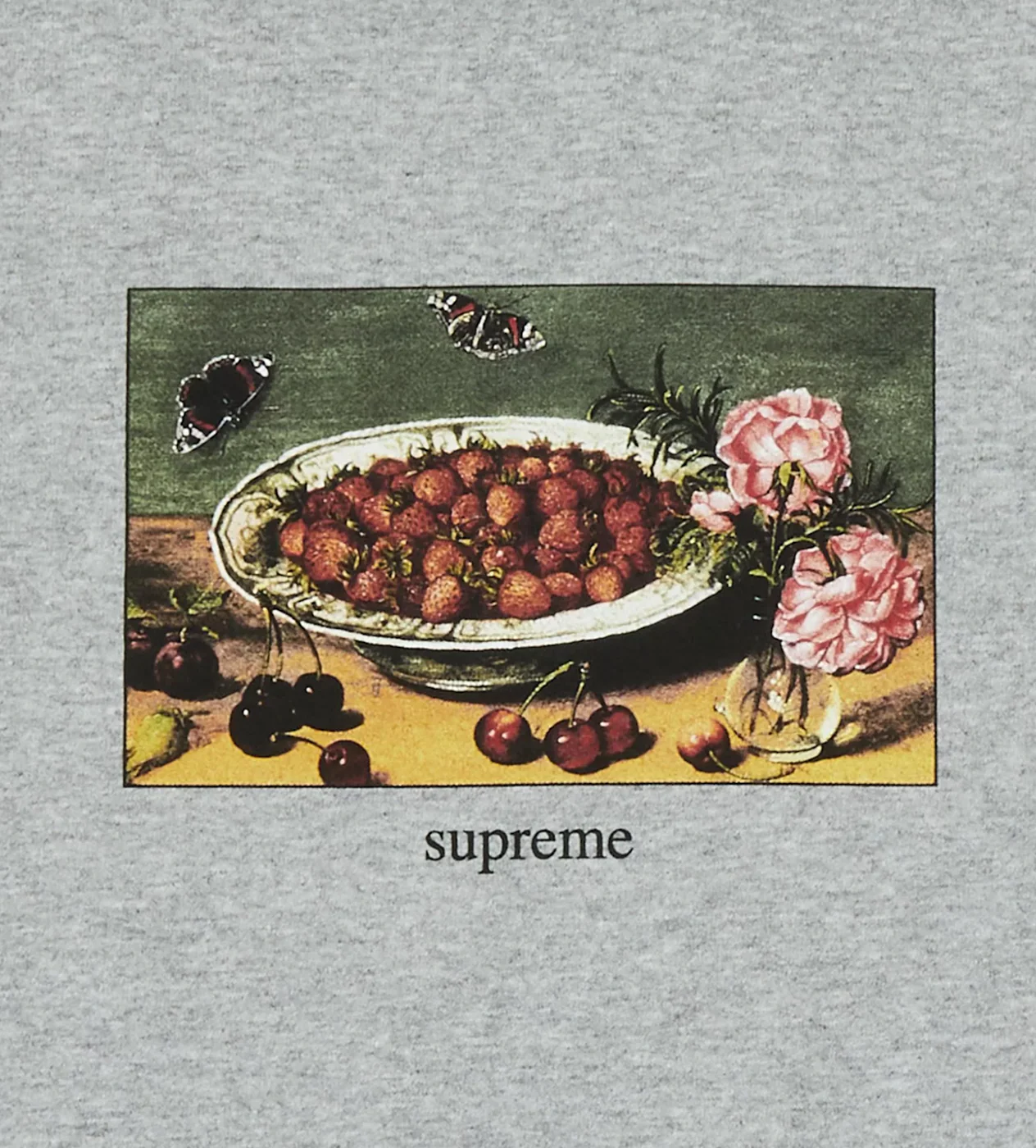 Supreme Strawberries Tee Grey - Image 2