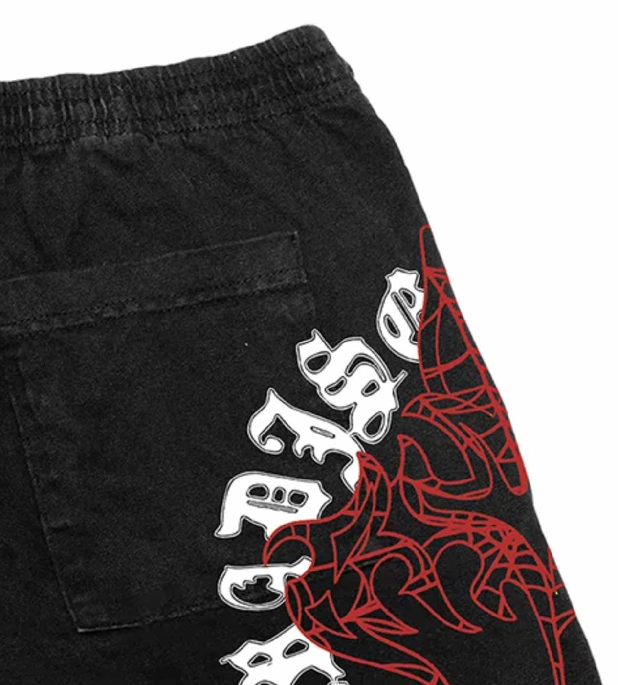 Revenge Web Cross Shorts Black - Image 3