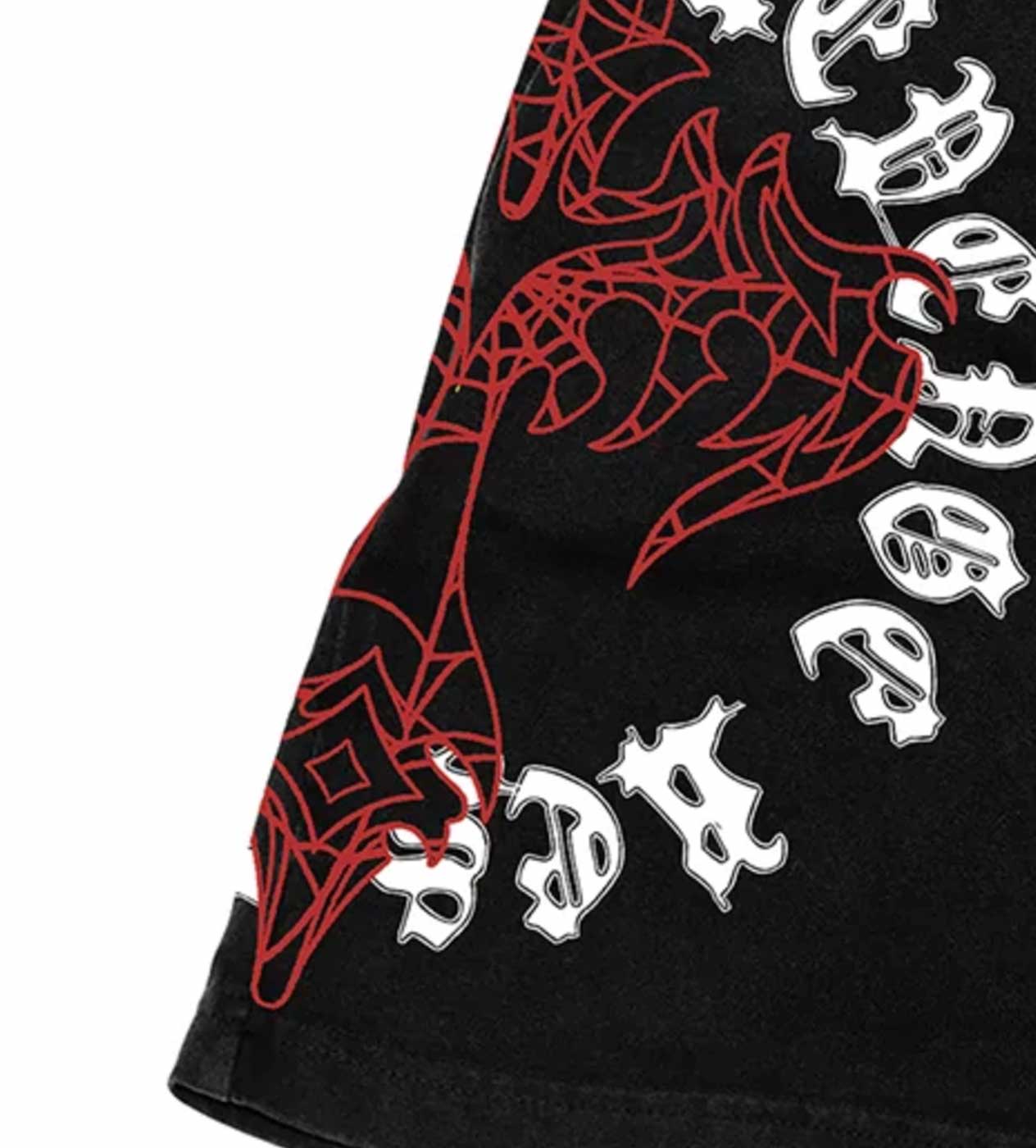 Revenge Web Cross Shorts Black - Image 4